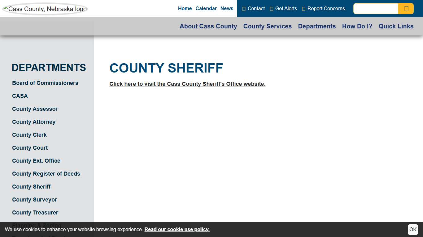 County Sheriff Cass County, Nebraska